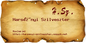 Harsányi Szilveszter névjegykártya